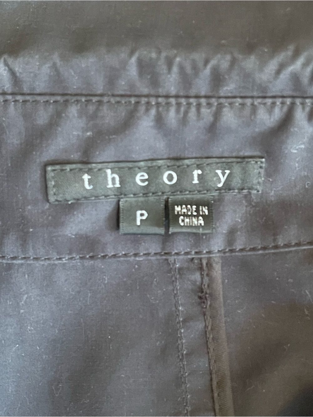 Theory Black Trench Coat P Petite Cotton Leather Trim Minimalist Designer Coat - Picture 2 of 11